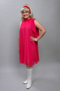 1960s pink chiffon dress Costume